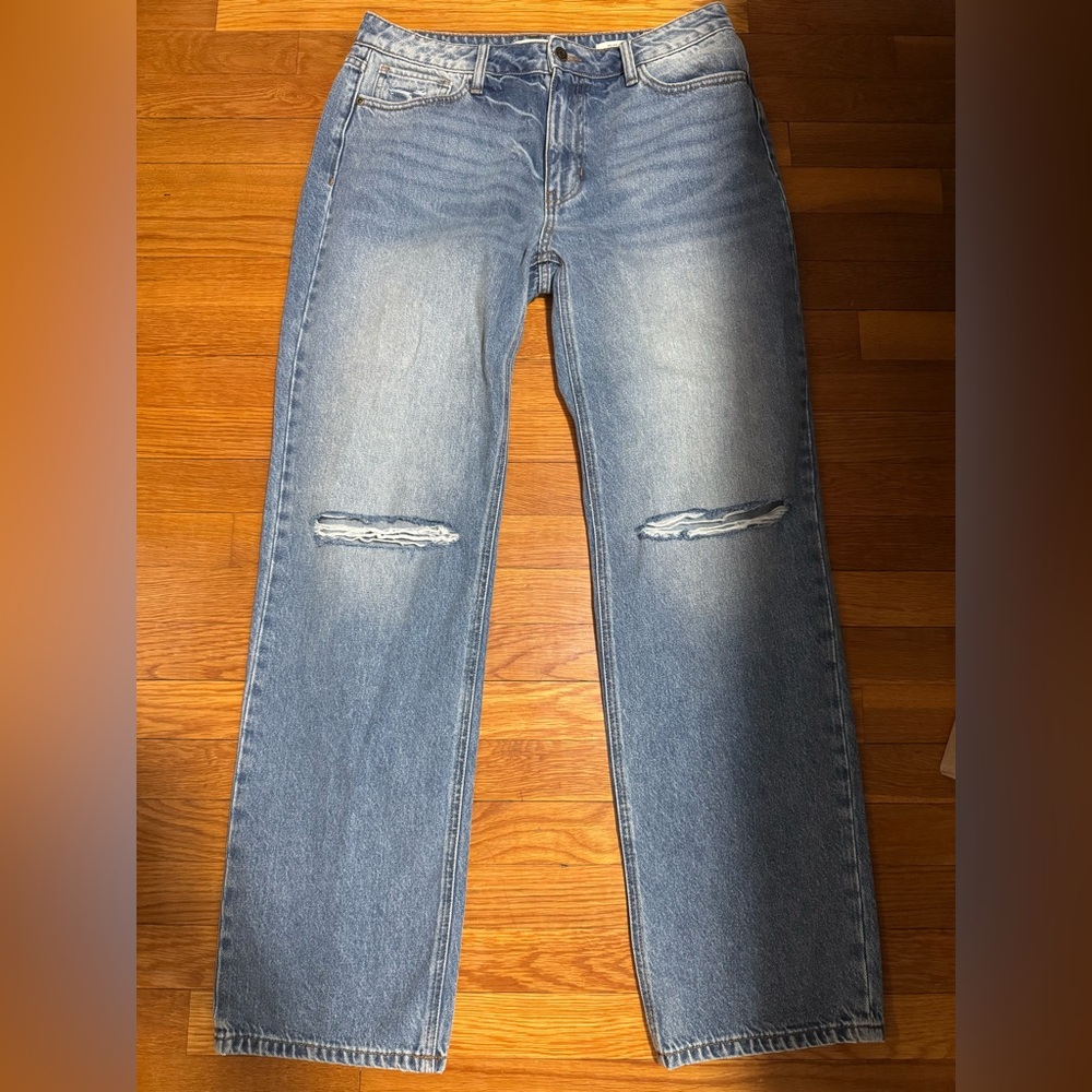 Harper Blue Distressed Boyfriend Jeans
